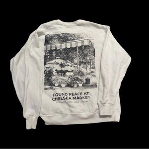 Hollister White Crewneck Sweatshirt with Red Embroidery